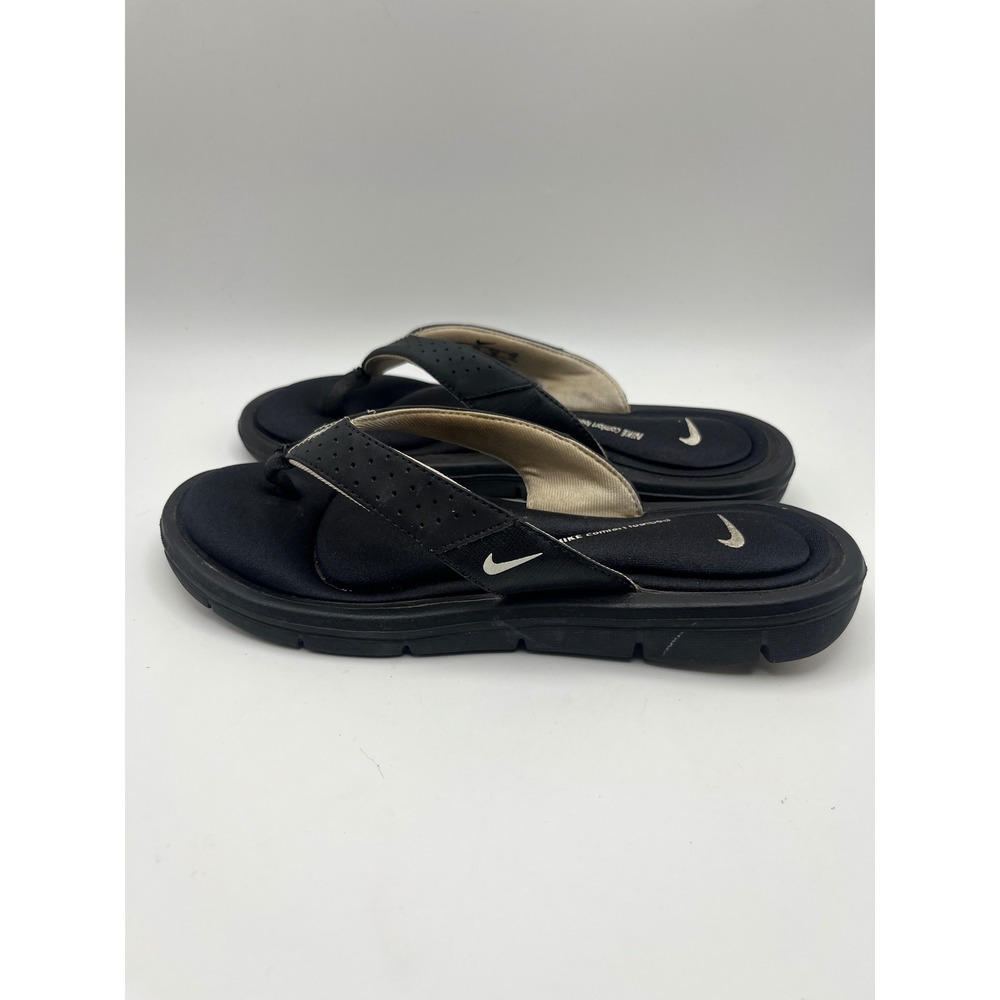 Nike Comfort Footbed Flip Flop Sandals Black Thong Athletic Slides Womens Size 7